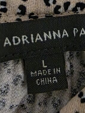 Adrianna Papell Beige and Black Leopard Print Top